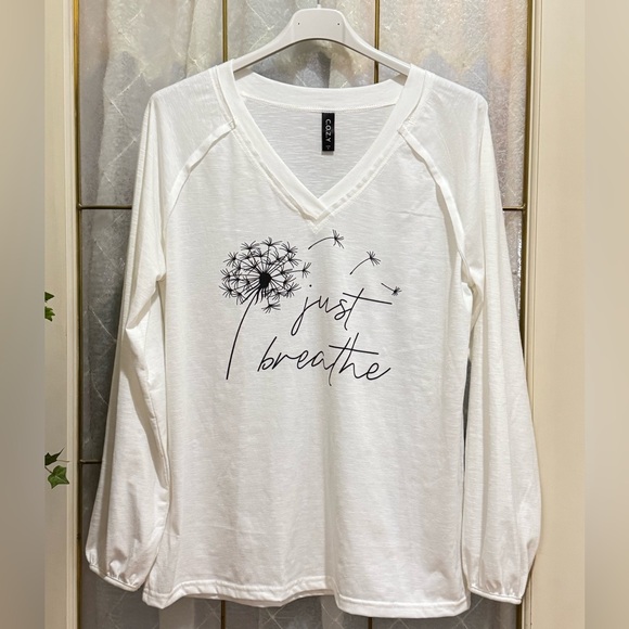 Cozy Casual Tops - Cozy Casual White Long Sleeve Tee
